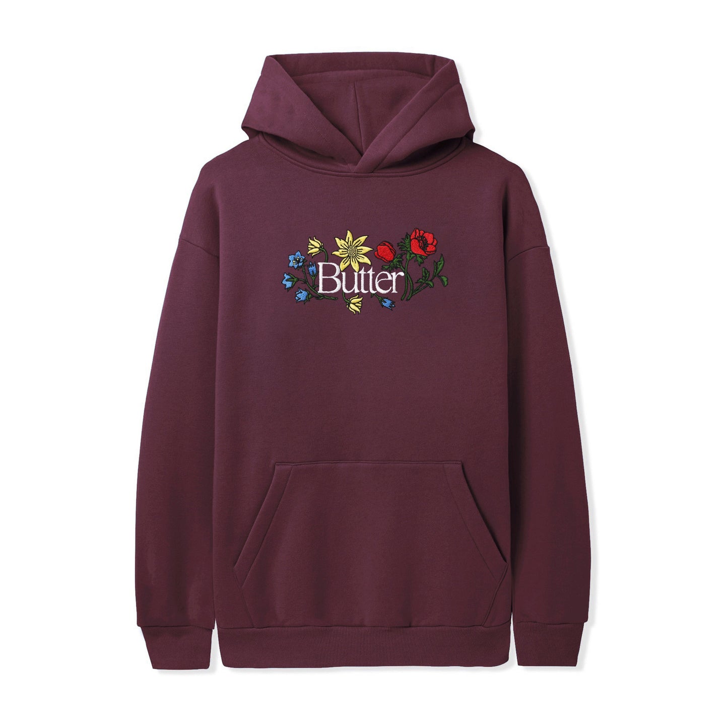 Floral Embroidered Pullover, Wine