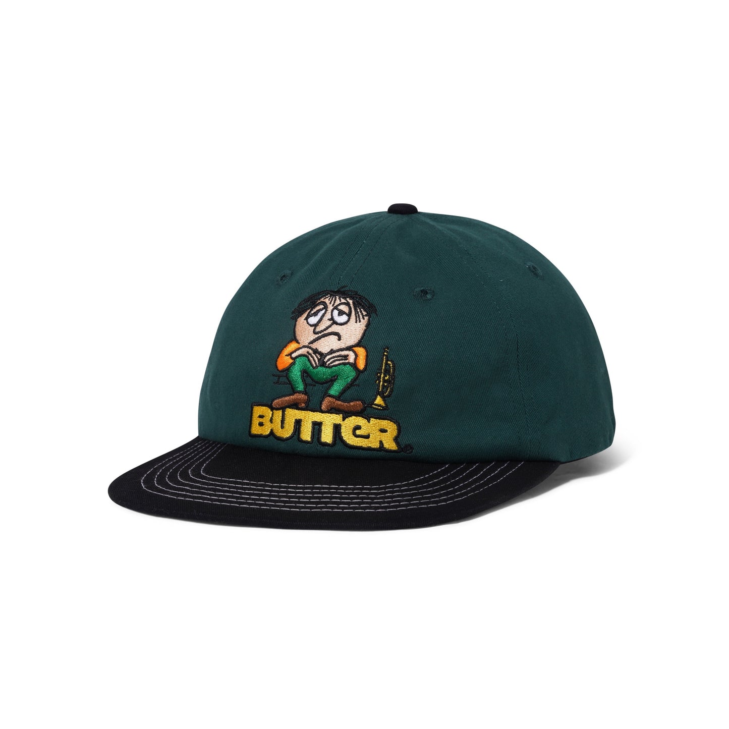  Blues 6 Panel Cap, Forest / Black