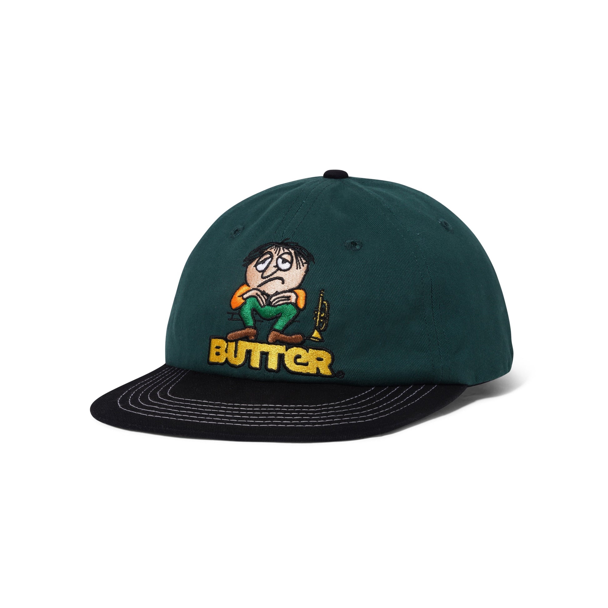  Blues 6 Panel Cap, Forest / Black