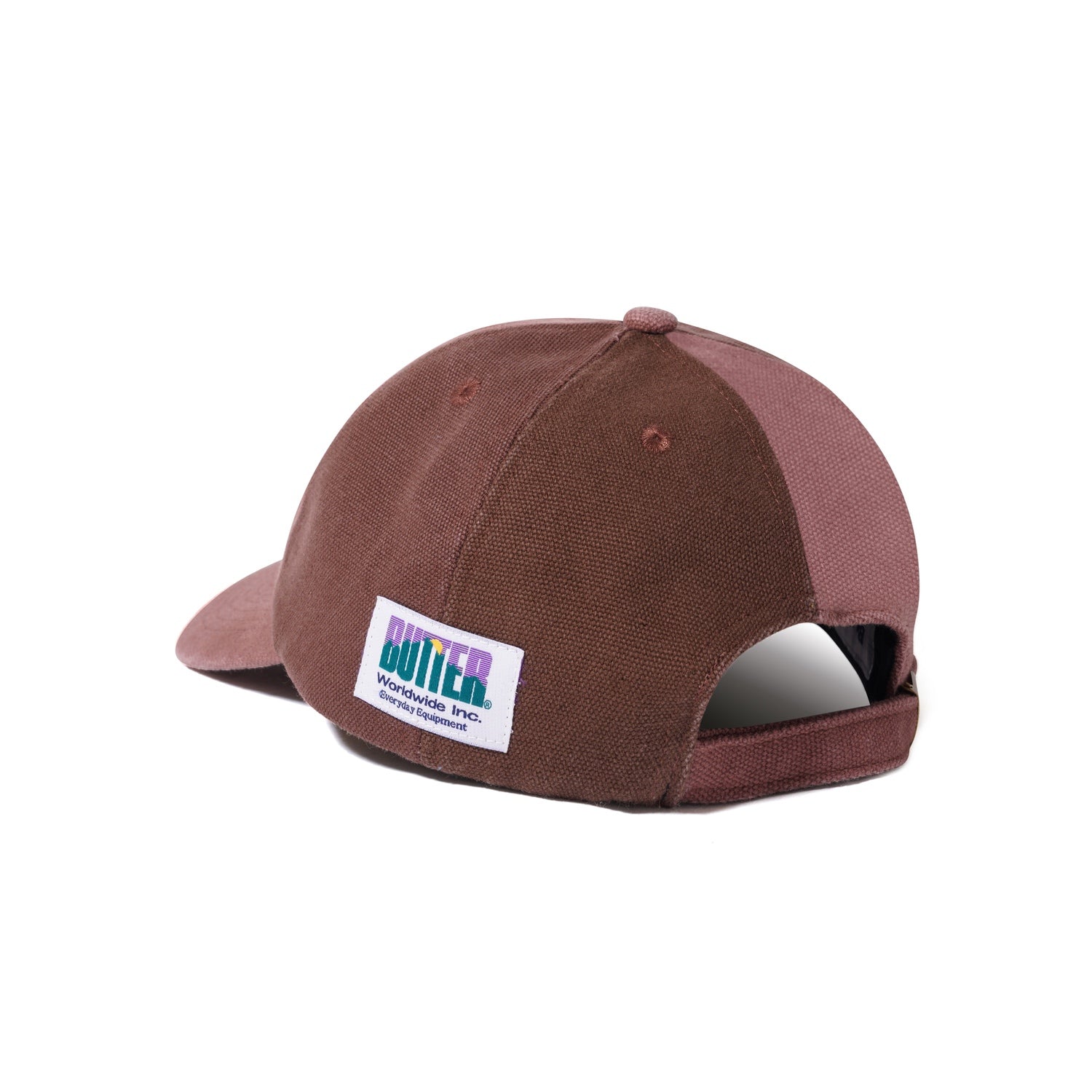  Canvas Patchwork 6 Panel Cap, Washed Burgundy