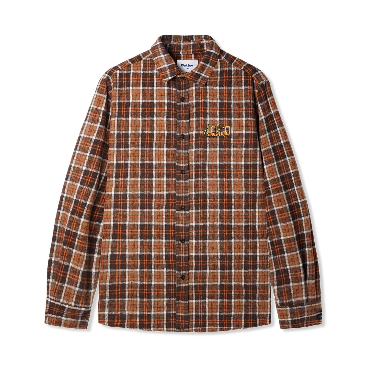  Caterpillar Flannel Shirt, Brown / Orange