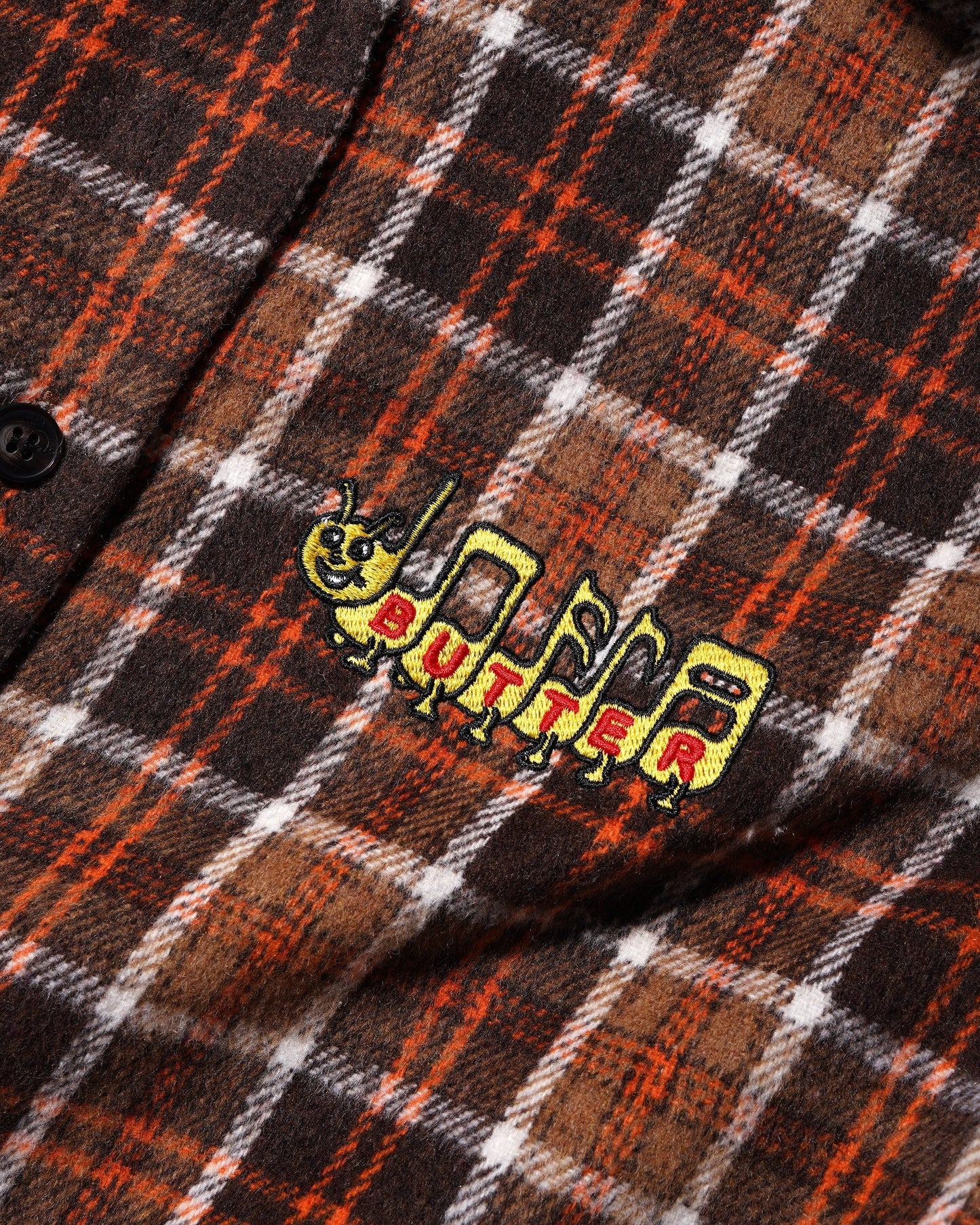  Caterpillar Flannel Shirt, Brown / Orange