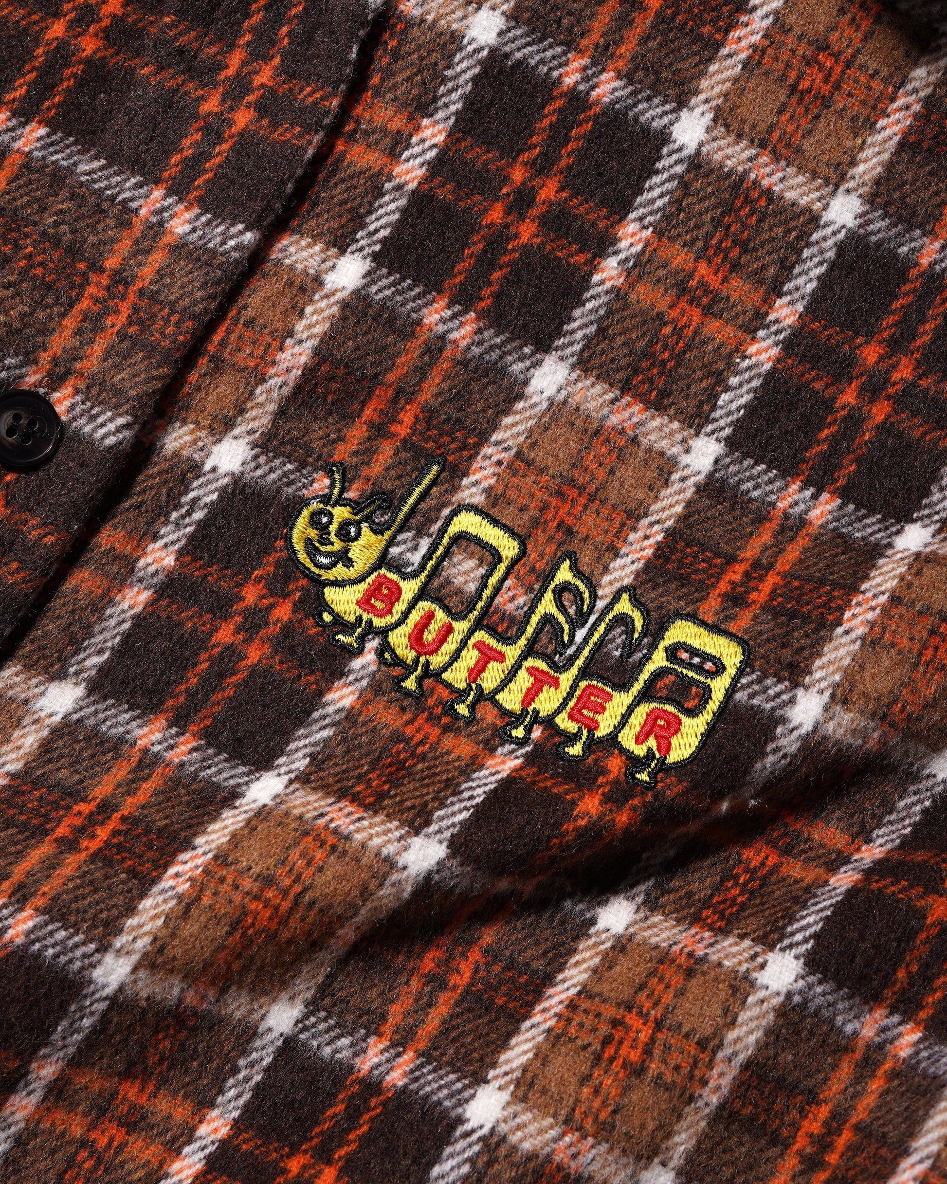  Caterpillar Flannel Shirt, Brown / Orange