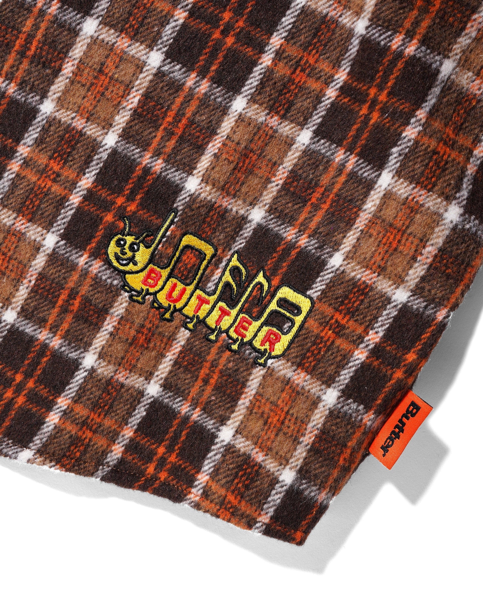  Caterpillar Flannel Shirt, Brown / Orange