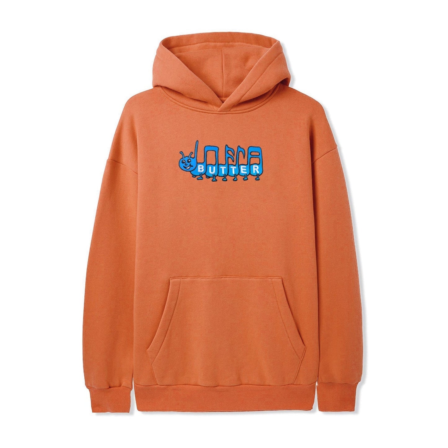  Caterpillar Embroidered Pullover, Washed Orange