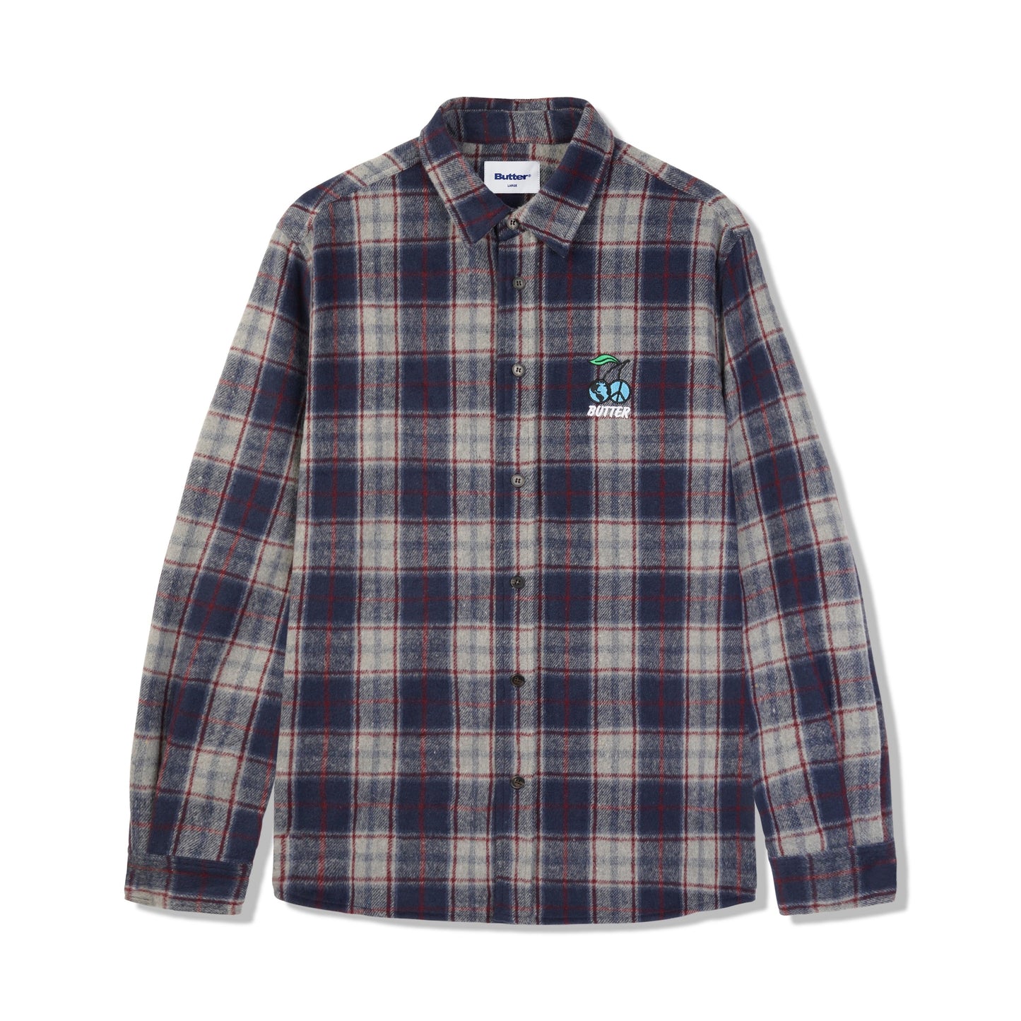  Cherry Flannel Shirt, Navy