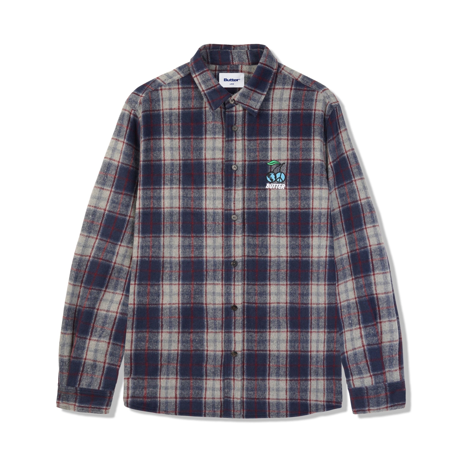  Cherry Flannel Shirt, Navy