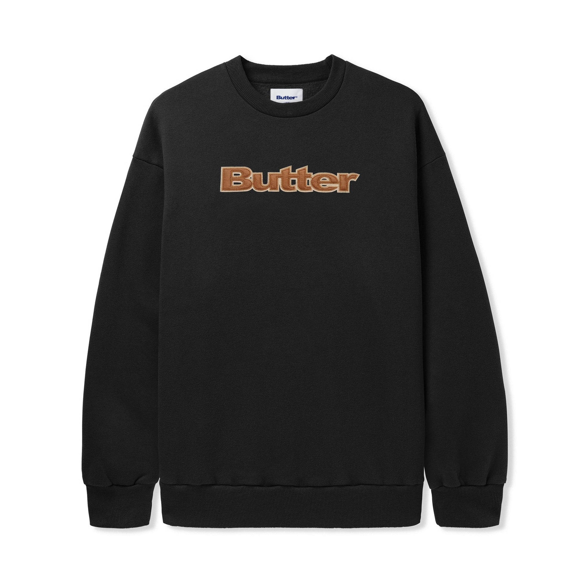  Felt Logo Applique Crewneck, Black