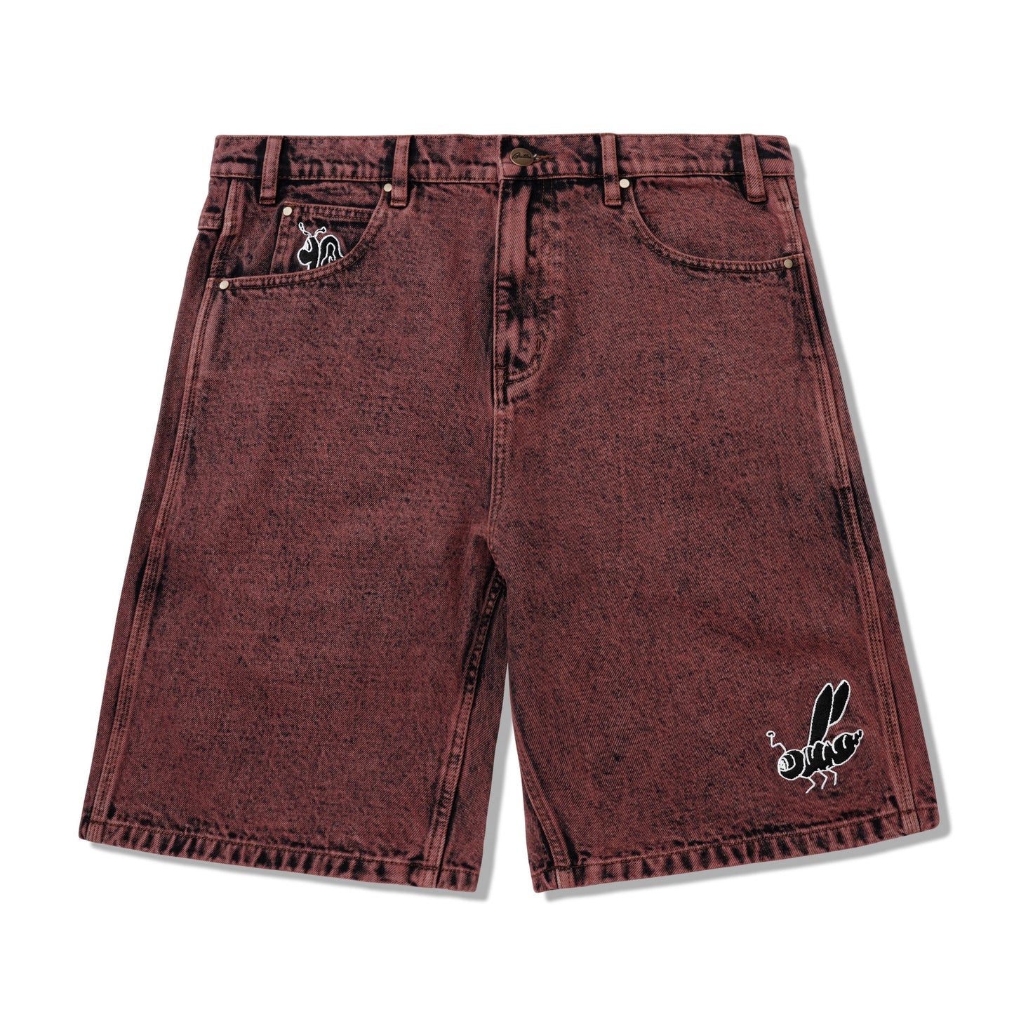  Critter Baggy Denim Shorts, Brick