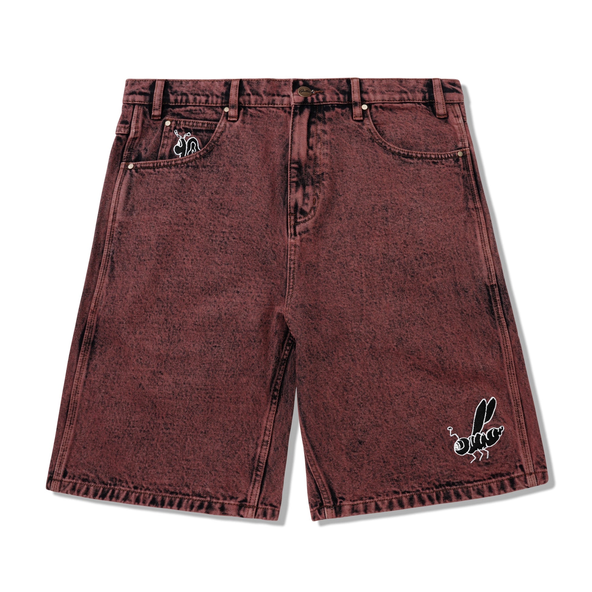  Critter Baggy Denim Shorts, Brick