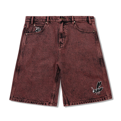  Critter Baggy Denim Shorts, Brick