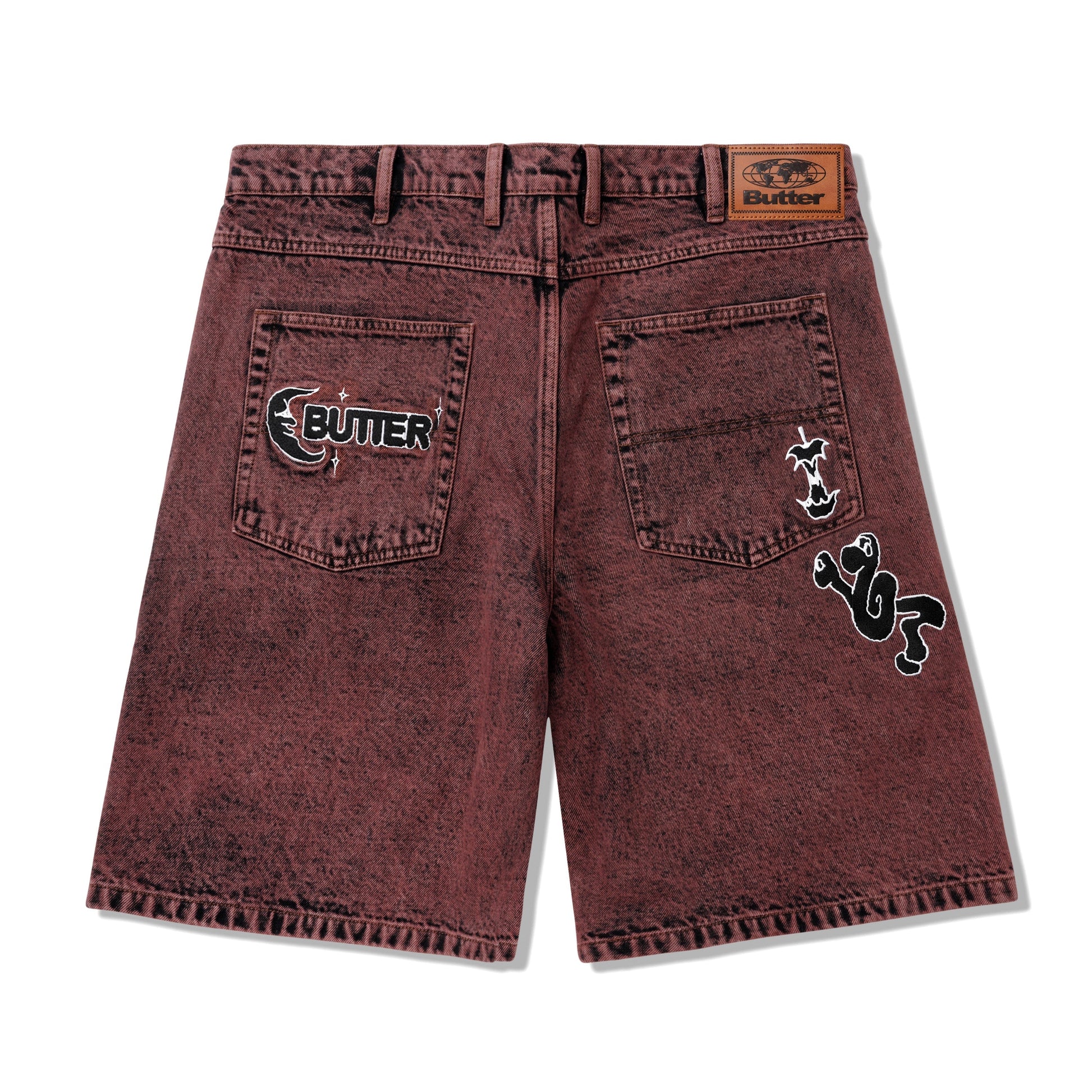  Critter Baggy Denim Shorts, Brick