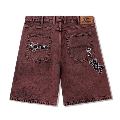  Critter Baggy Denim Shorts, Brick