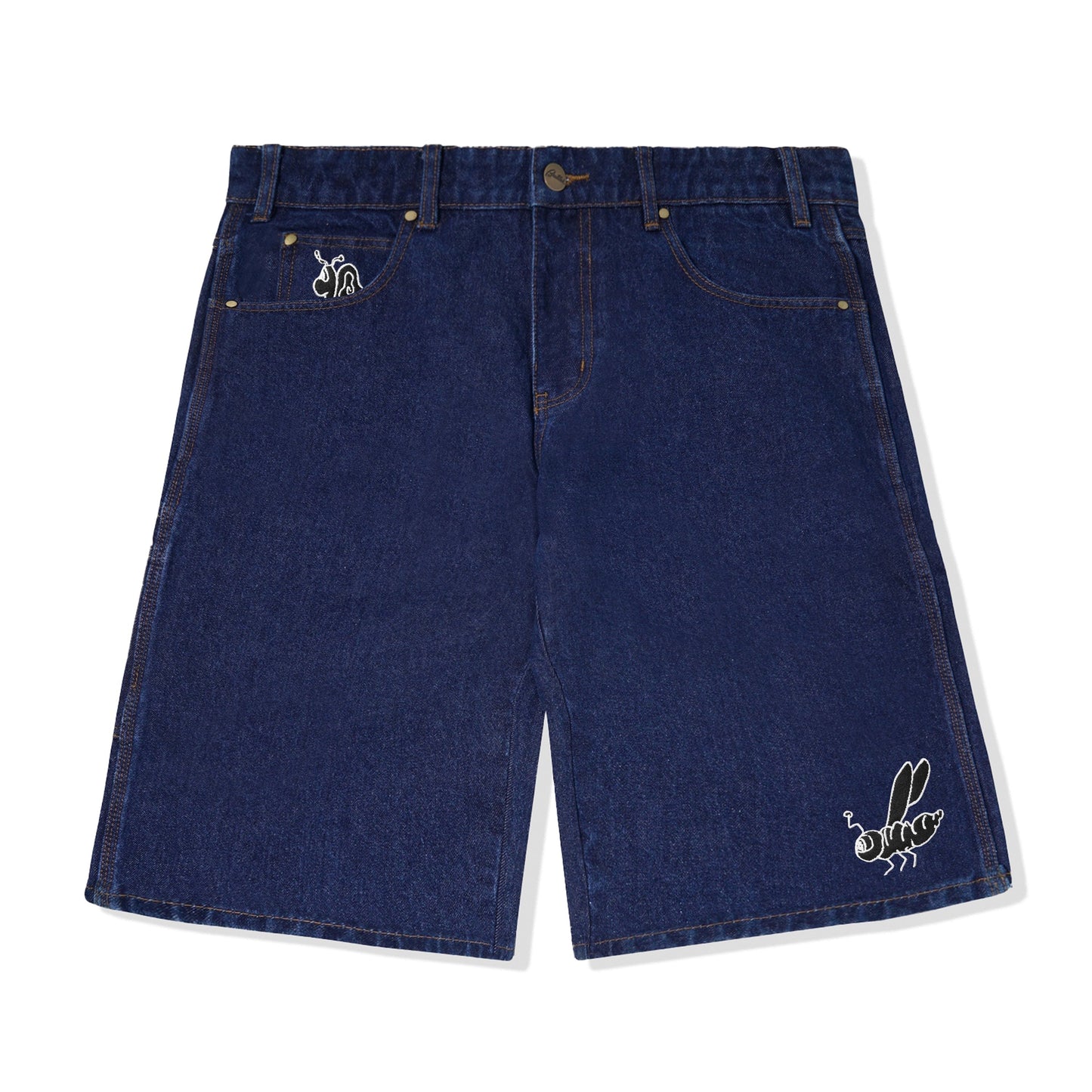  Critter Baggy Denim Shorts, Dark Indigo