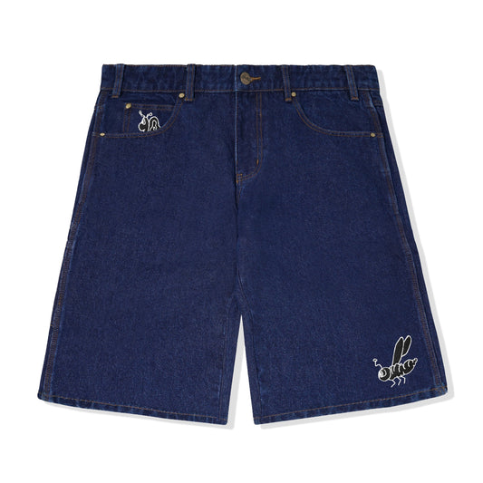  Critter Baggy Denim Shorts, Dark Indigo