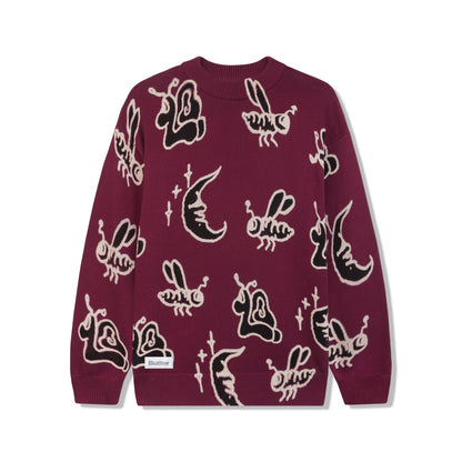 Critter Knitted Sweater, Wine
