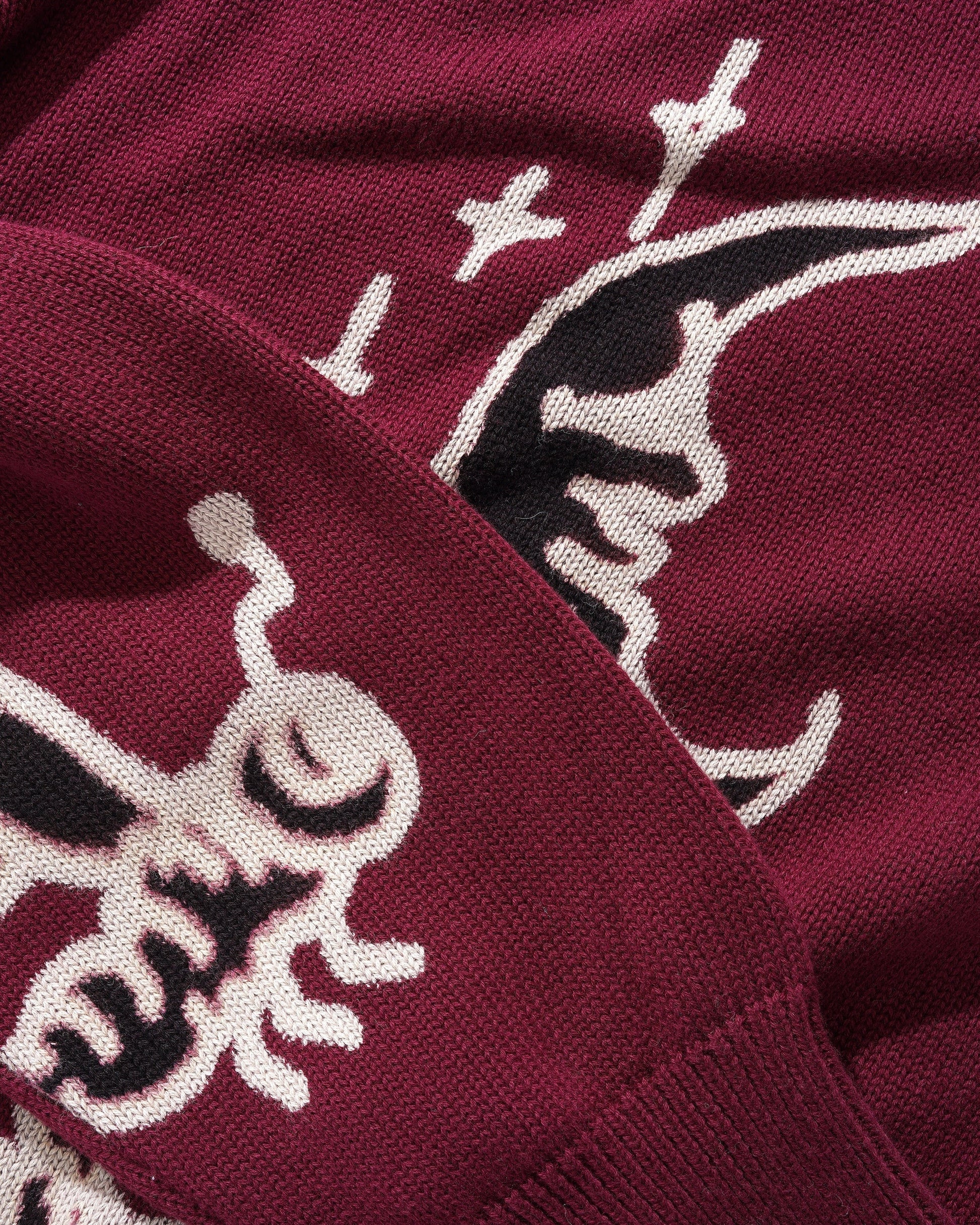  Critter Knitted Sweater, Wine