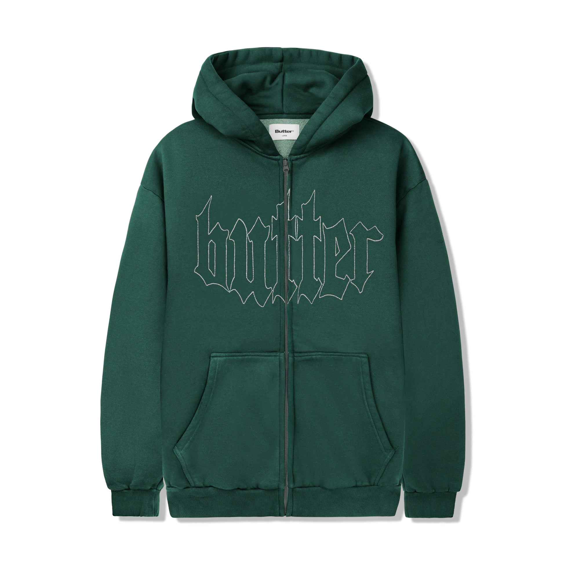  Cropped Zip-Thru Hood, Washed Fern