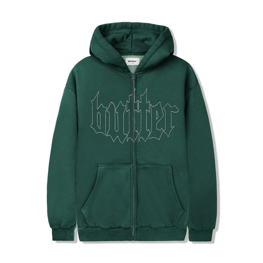  Cropped Zip-Thru Hood, Washed Fern