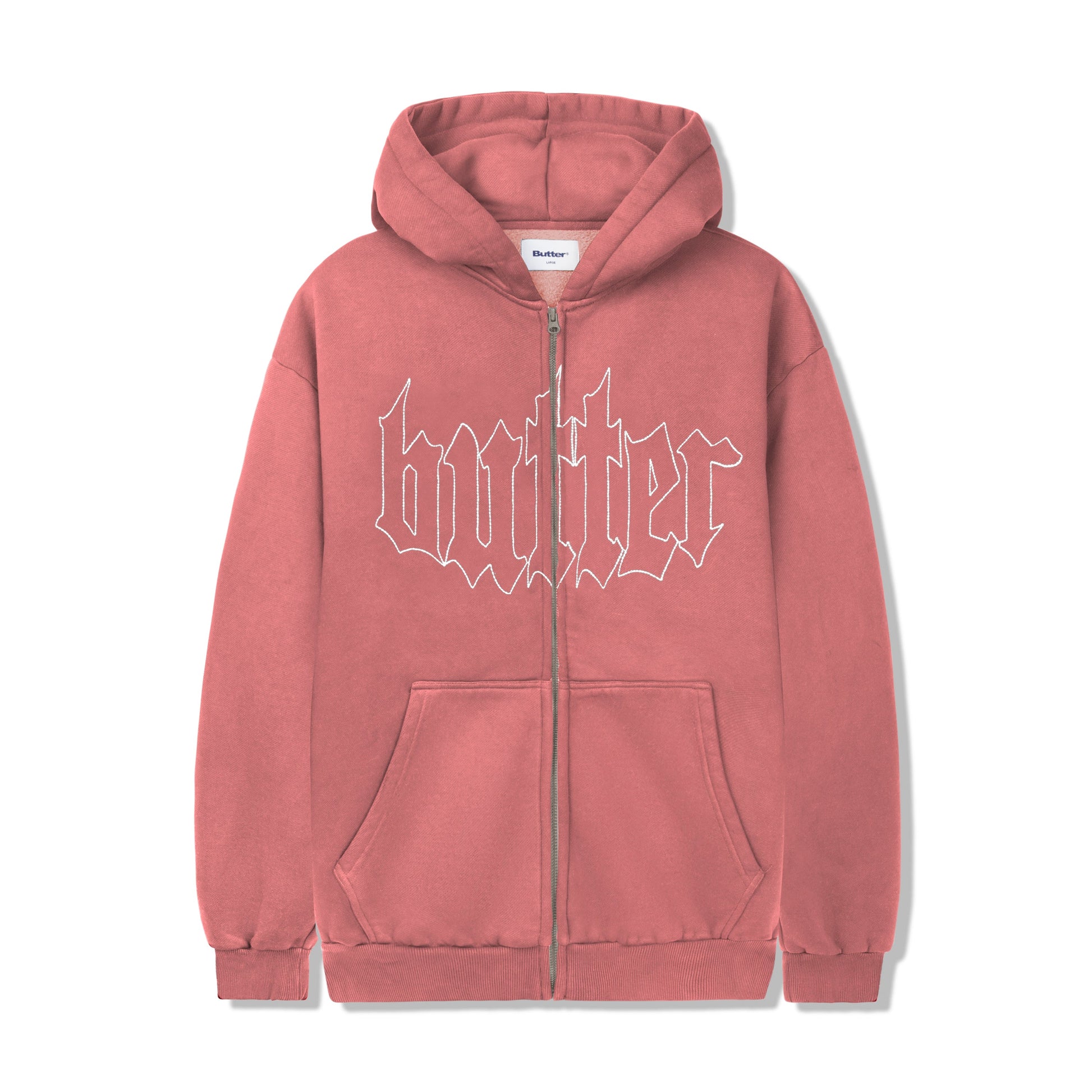  Cropped Zip-Thru Hood, Washed Burgundy