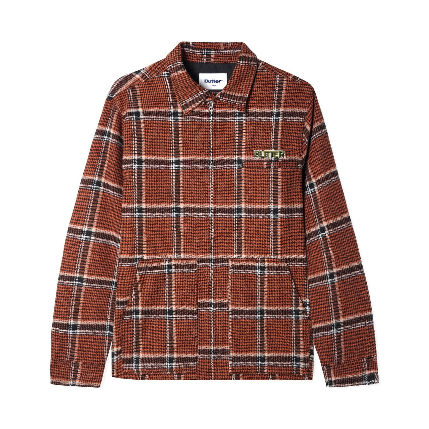  Dougie Plaid Overshirt, Rust / Black / White