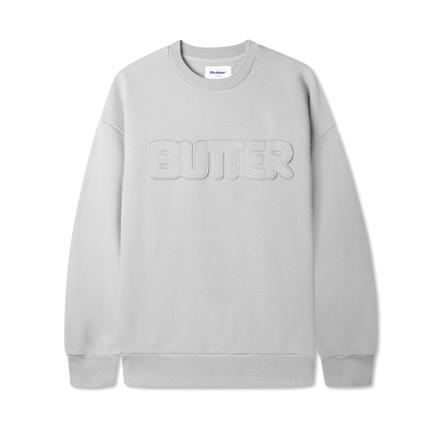  Fabric Applique Crewneck, Cement
