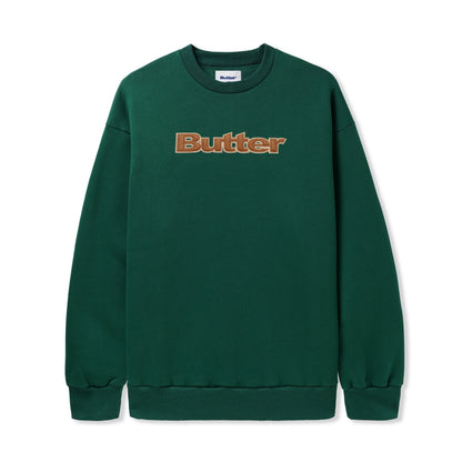 Felt Logo Applique Crewneck, Forest Green