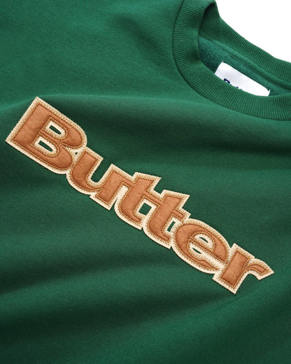  Felt Logo Applique Crewneck, Forest Green