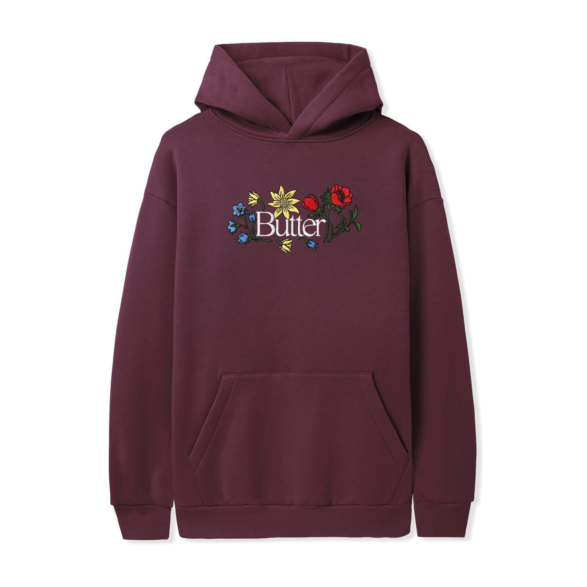  Floral Embroidered Pullover, Wine