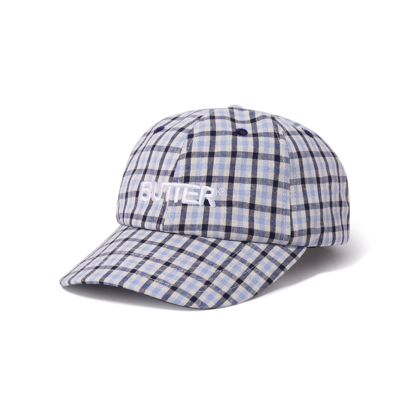  Gingham 6 Panel Cap, Pale Blue / Midnight