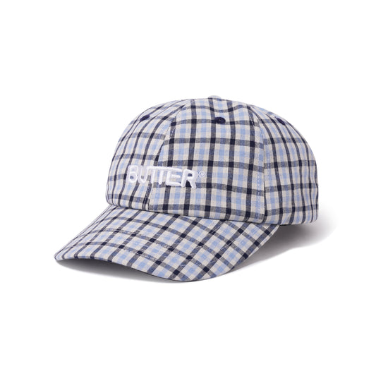  Gingham 6 Panel Cap, Pale Blue / Midnight