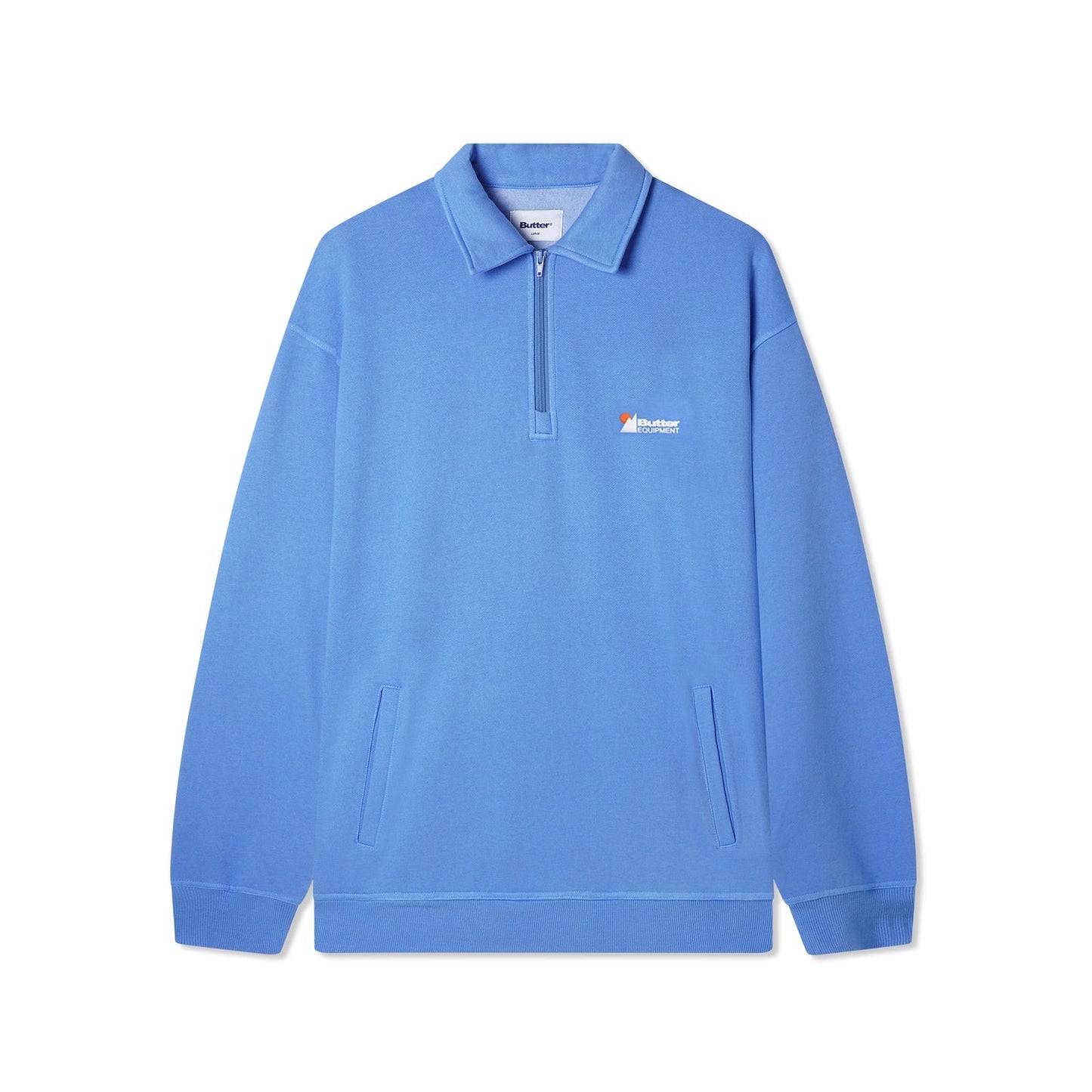  Pigment Dye 1/4 Zip Pullover, Cornflower