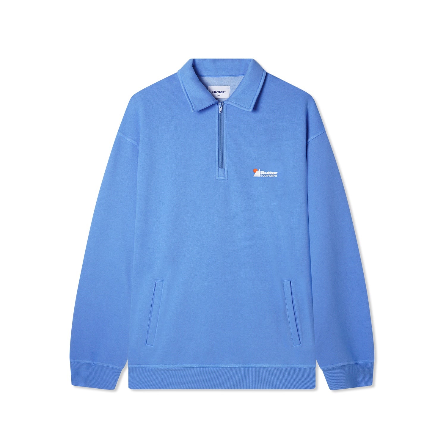  Pigment Dye 1/4 Zip Pullover, Cornflower