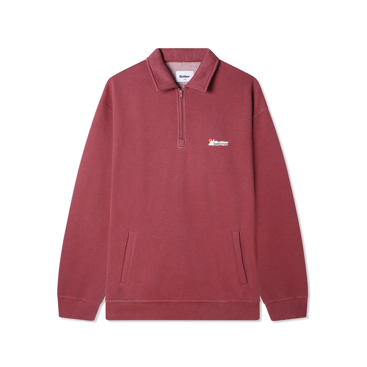  Pigment Dye 1/4 Zip Pullover, Rhubarb