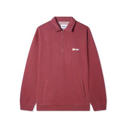 Pigment Dye 1/4 Zip Pullover, Rhubarb