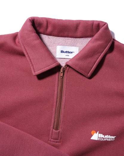  Pigment Dye 1/4 Zip Pullover, Rhubarb