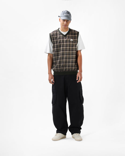  Gingham 6 Panel Cap, Fern / Blue