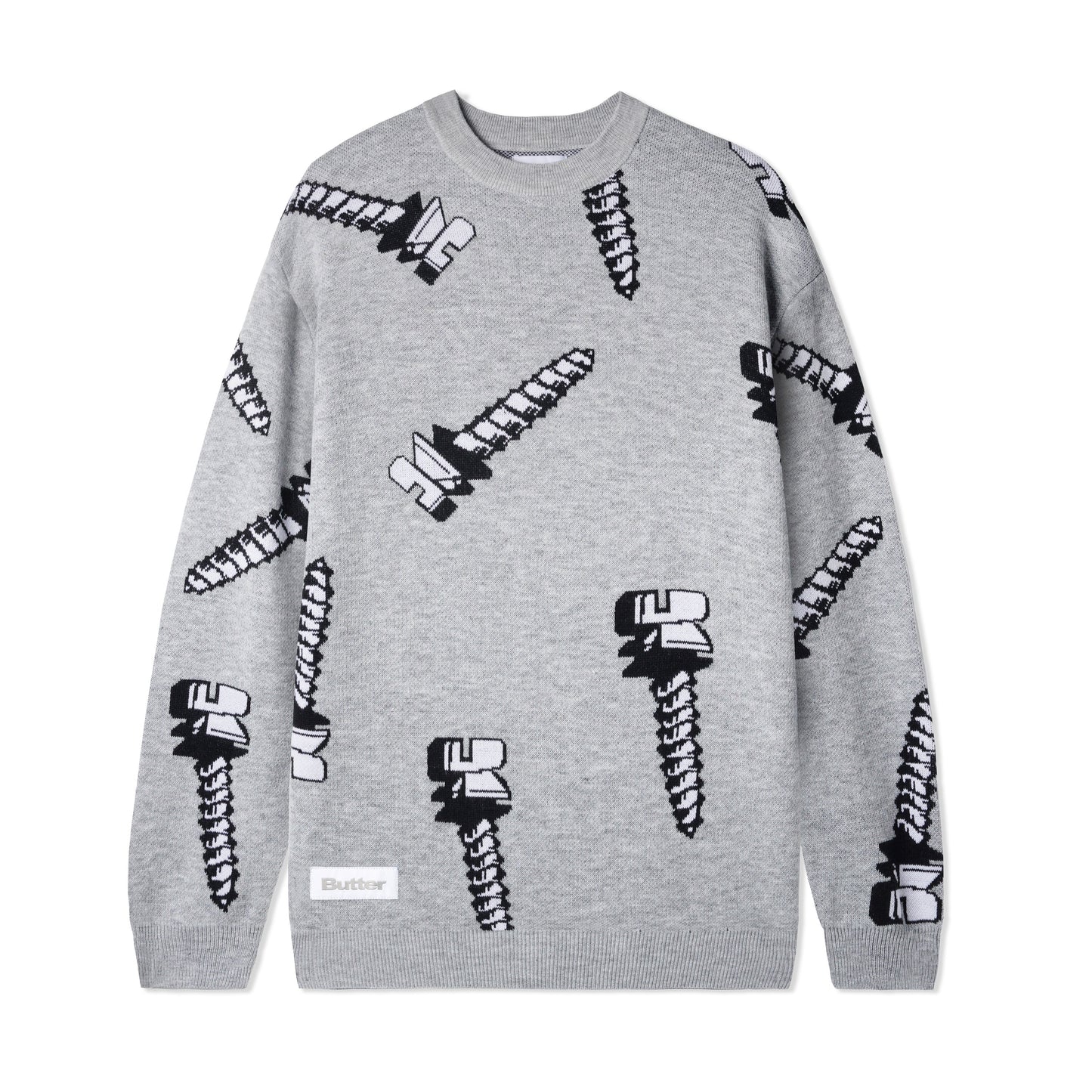  Screw Knit Sweater, Grey