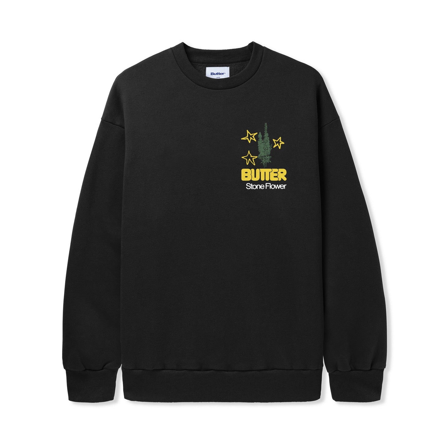  Stone Flower Crewneck, Black
