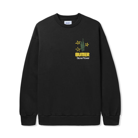  Stone Flower Crewneck, Black