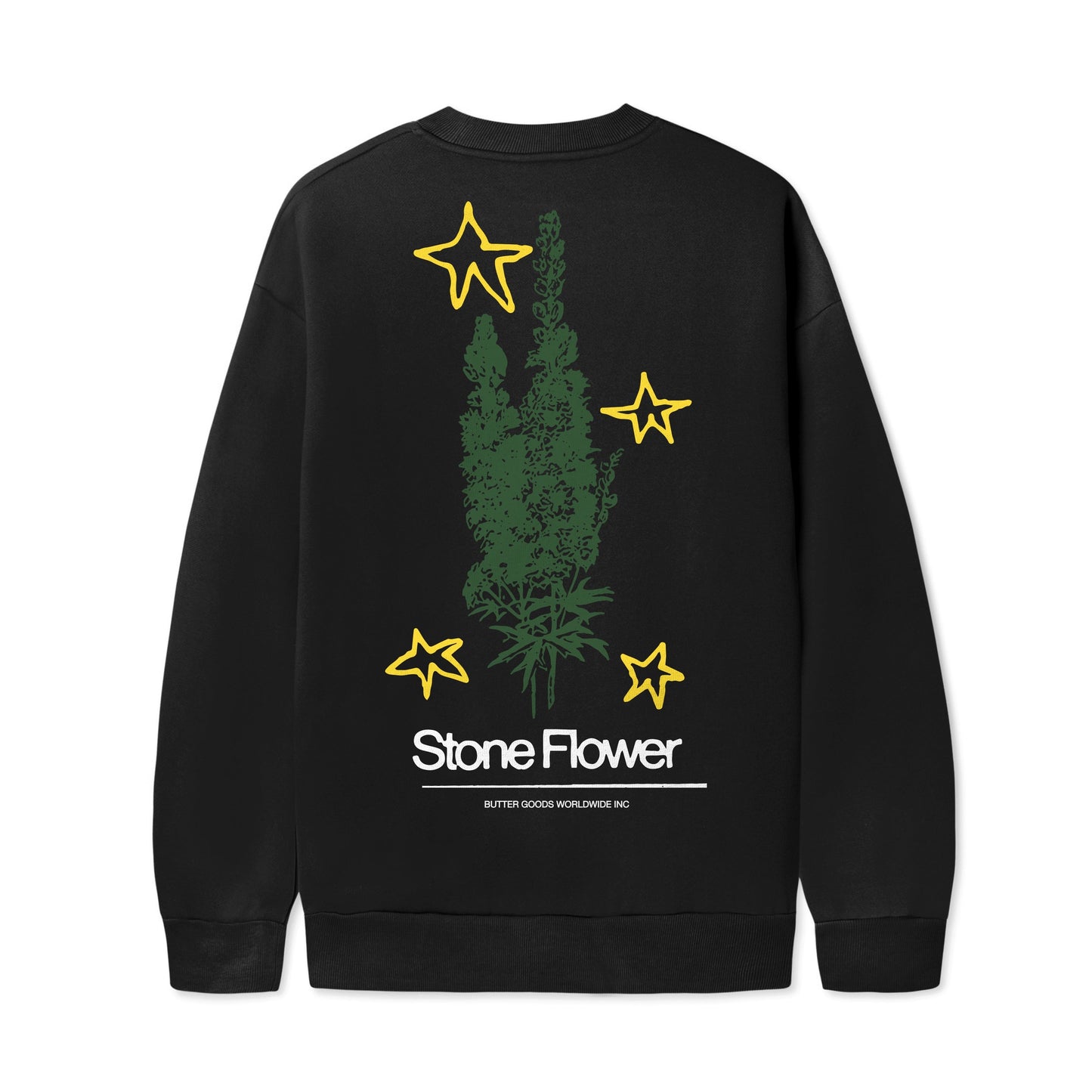  Stone Flower Crewneck, Black