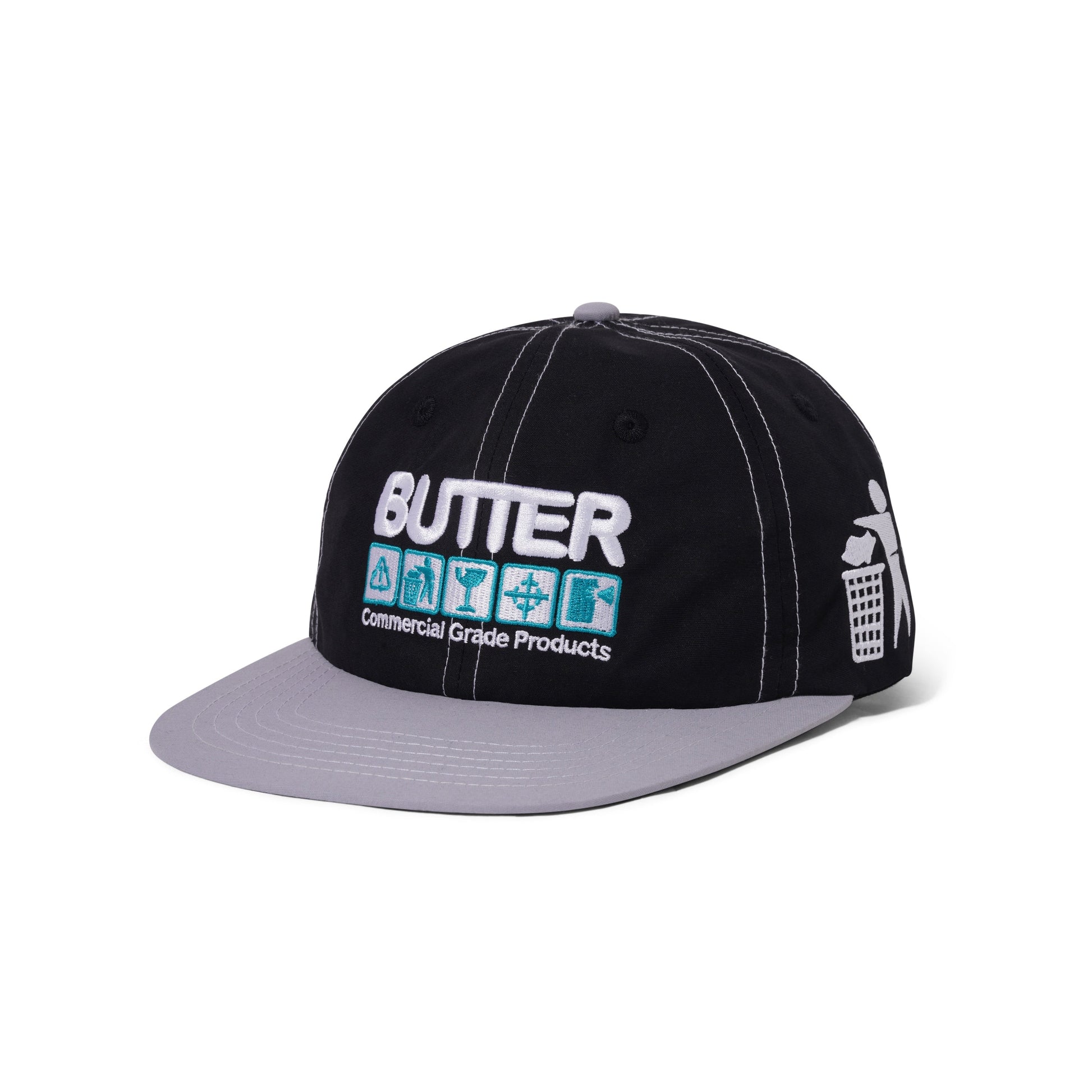  Symbols 6 Panel Cap, Black / Stone
