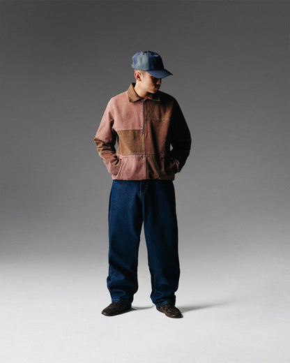  Canvas Patchwork 6 Panel Cap, Washed Navy