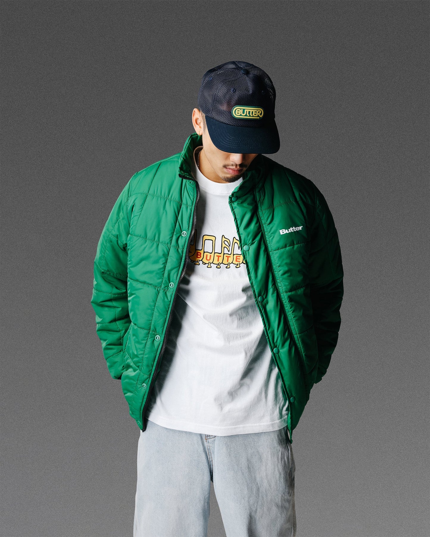  Mesh Shallow Snapback Cap, Indigo