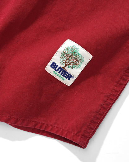  Washed Pocket L/S Shirt, Burnt Red