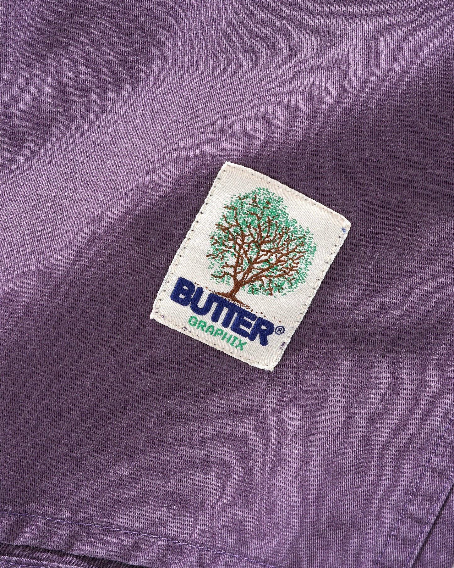  Washed Pocket L/S Shirt, Eggplant