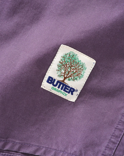  Washed Pocket L/S Shirt, Eggplant