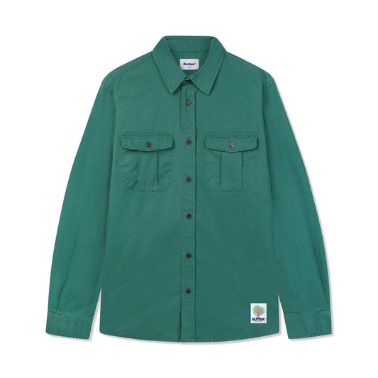  Washed Pocket L/S Shirt, Fern