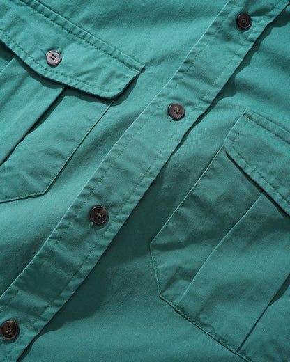  Washed Pocket L/S Shirt, Fern