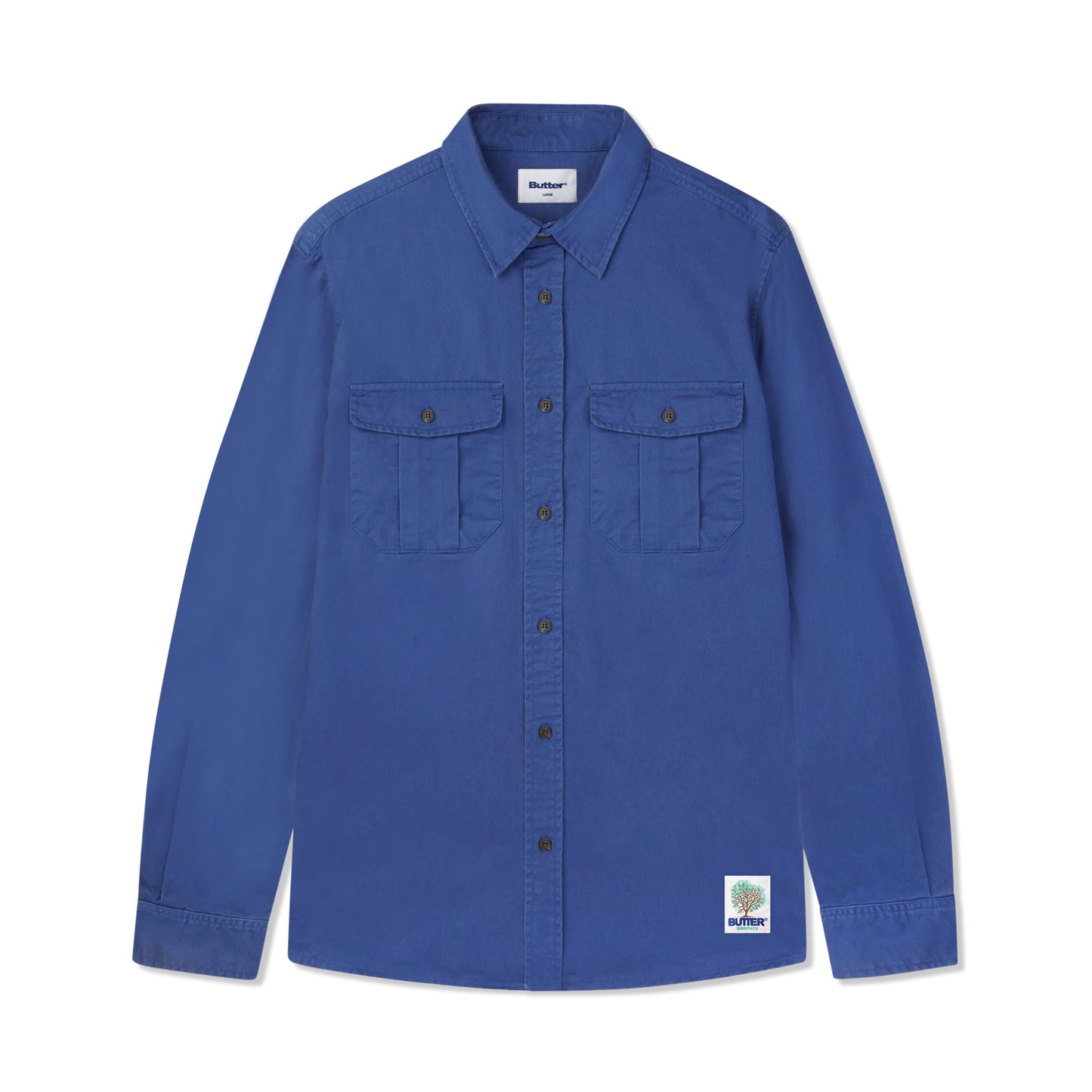  Washed Pocket L/S Shirt, Work Blue